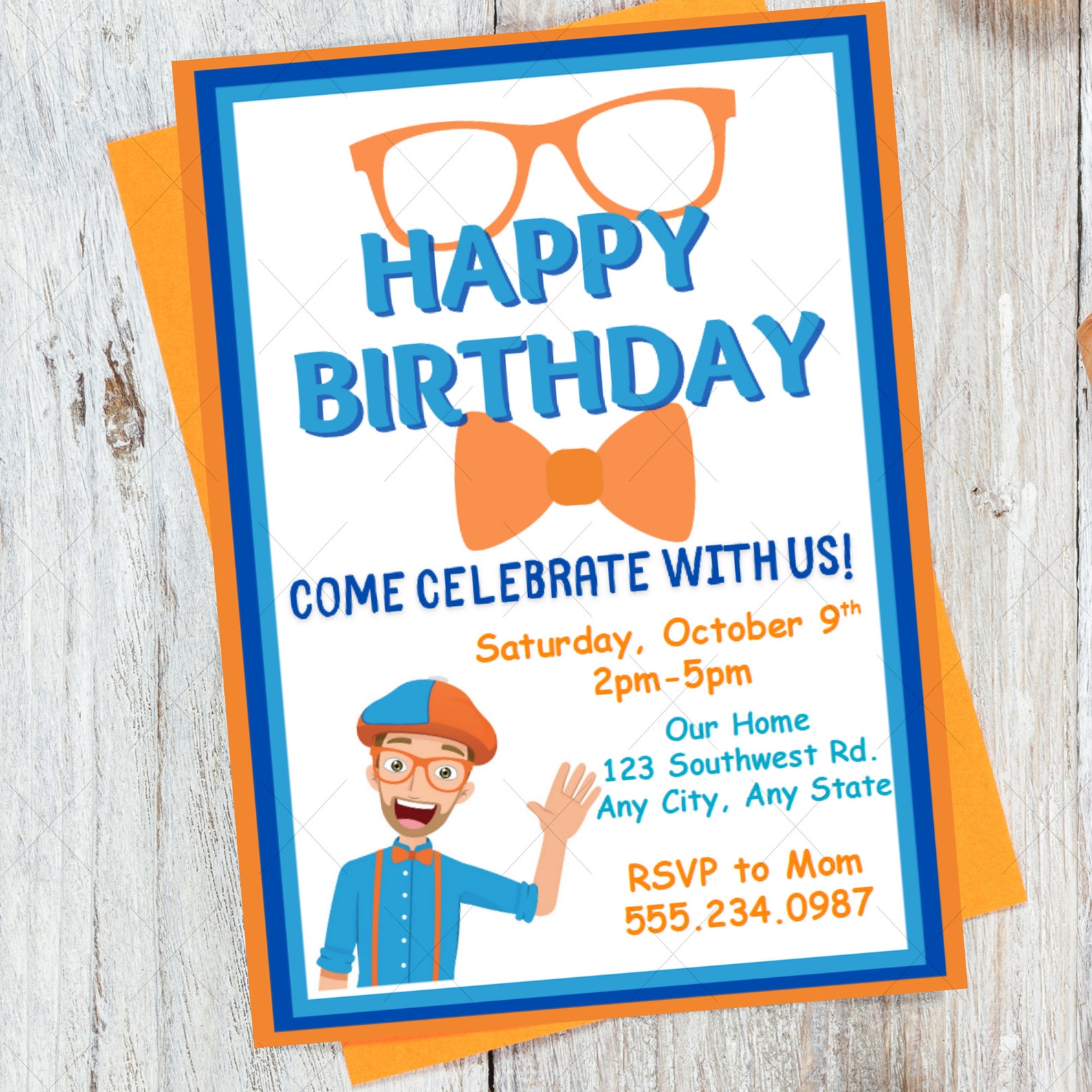 Blippi Birthday Party Pack Download Digital Printable File | Etsy