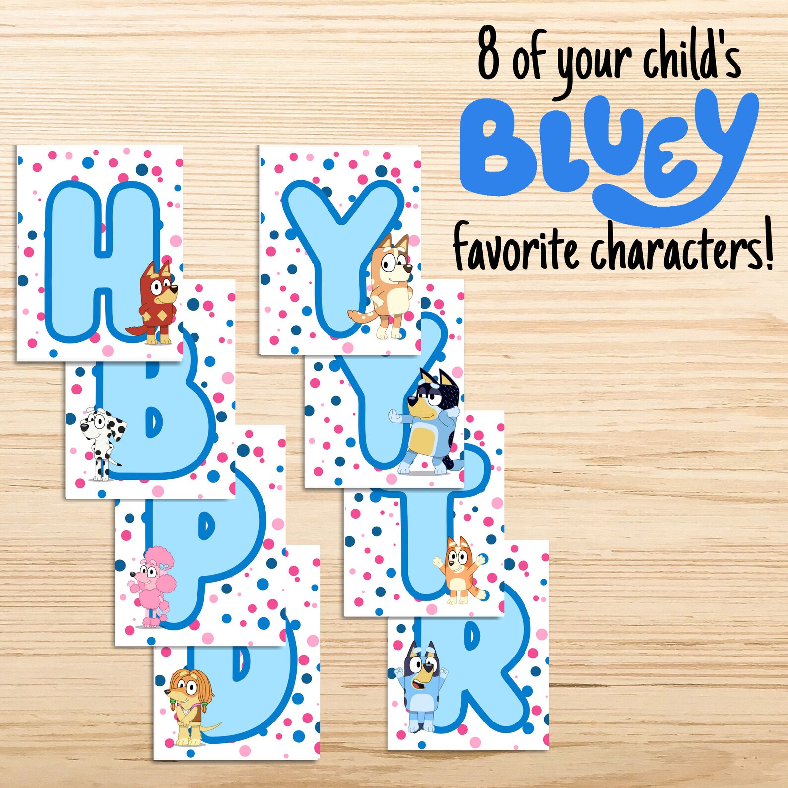 Bluey Girl Boy Character Birthday Banner Download Printable Etsy