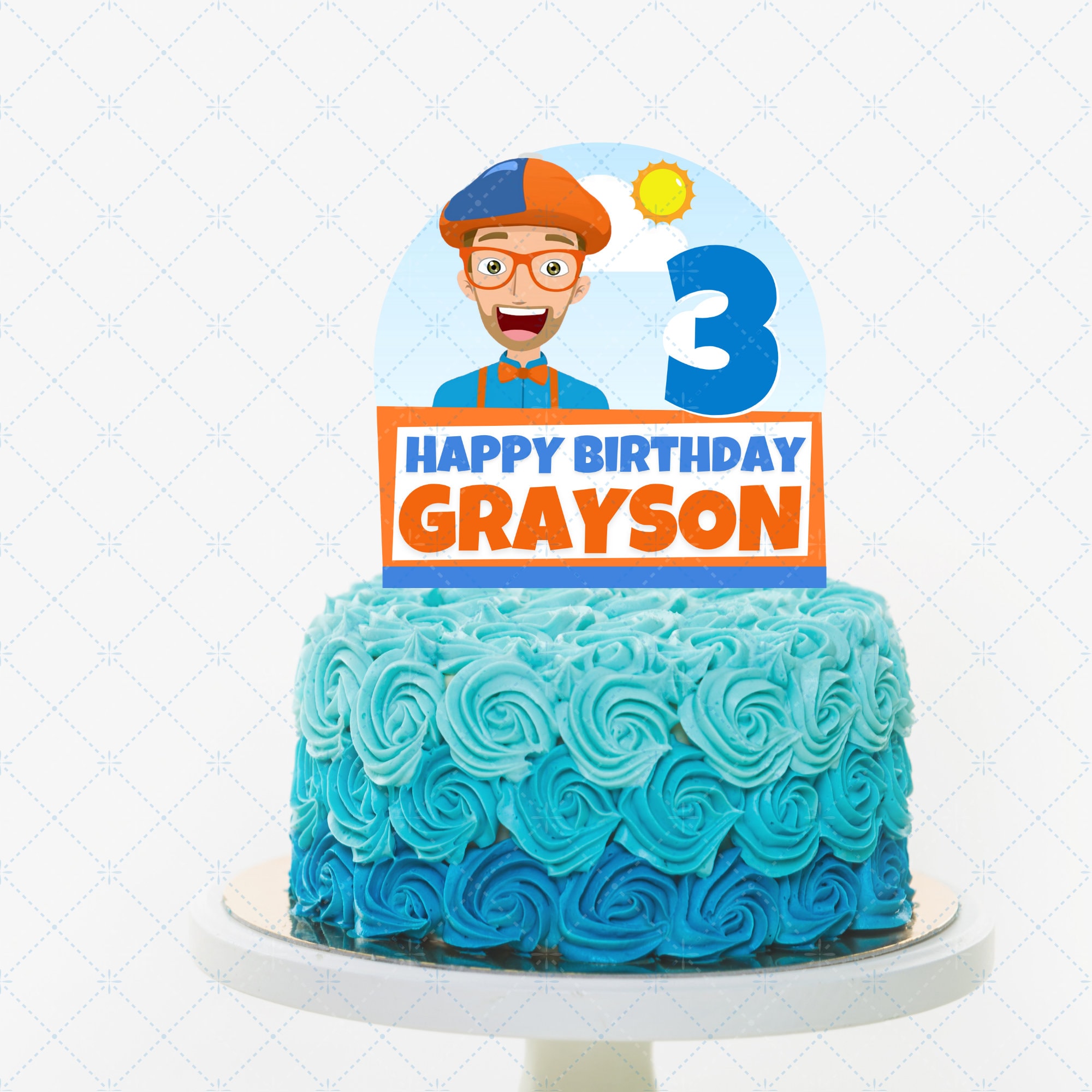 Blippi Birthday Cake Topper Download Printable Template - Etsy