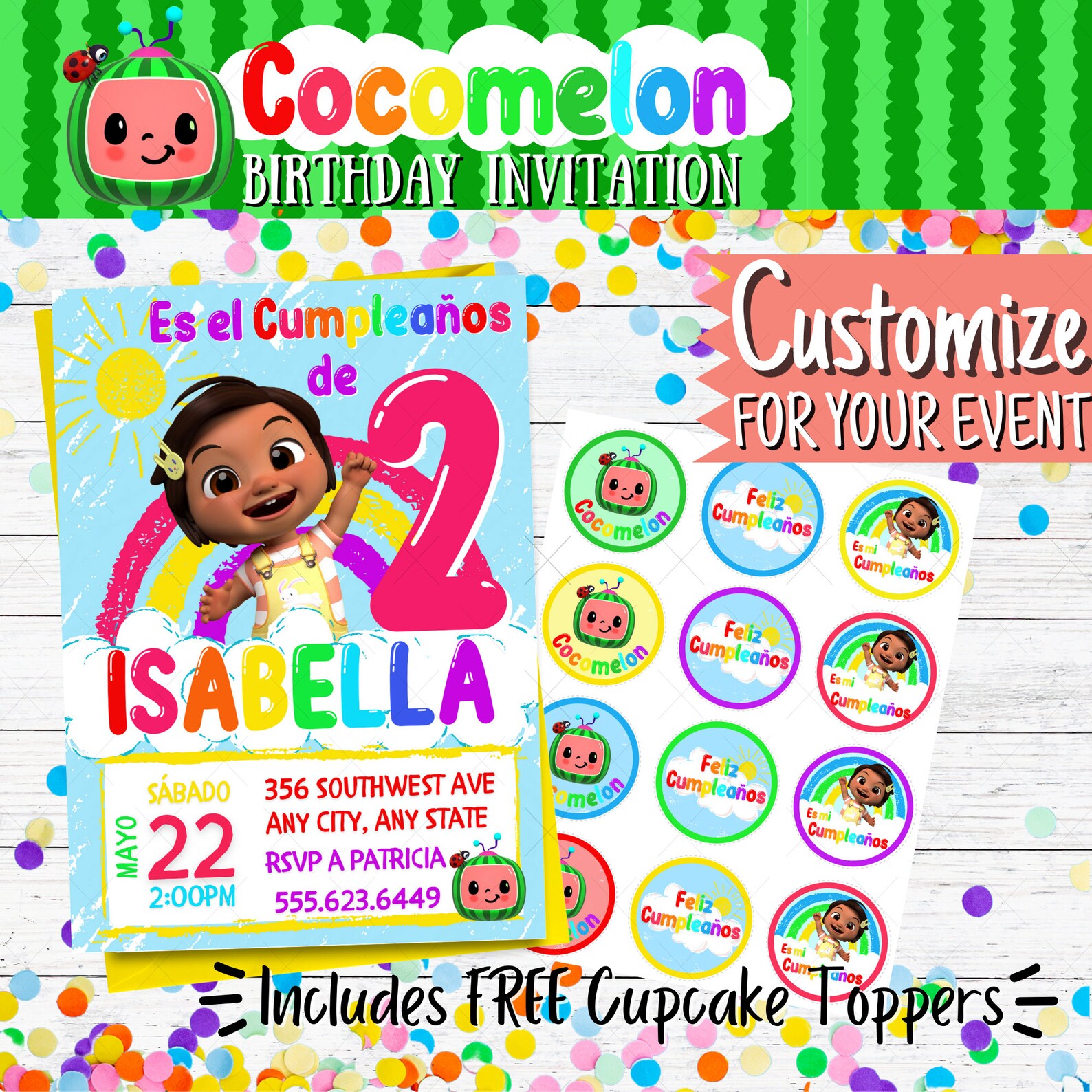 Nina 2nd Birthday Invitation Spanish Graphic Etsy