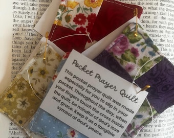 Pocket Prayer Quilt | Handmade Fabric Cross Reminder (2x2 Inch)