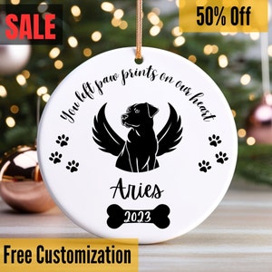 Personalized Dog Ornament, Pet memorial Gift, Custom Dog lover Ornament, Dog Christmas Ornament,Christmas Gift