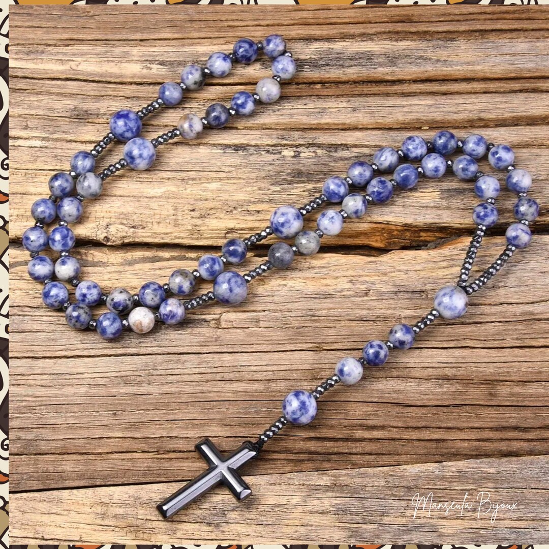 Collier Chapelet En Pierres Naturelles Sodalite 8mm. Etsy