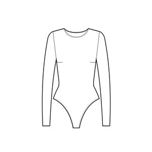 Può includere: Un body bianco a maniche lunghe con scollo rotondo.