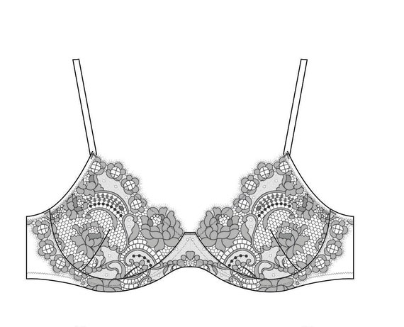 Mésange Underwire Bra, 28AA-48H, PDF Sewing Pattern -  Israel