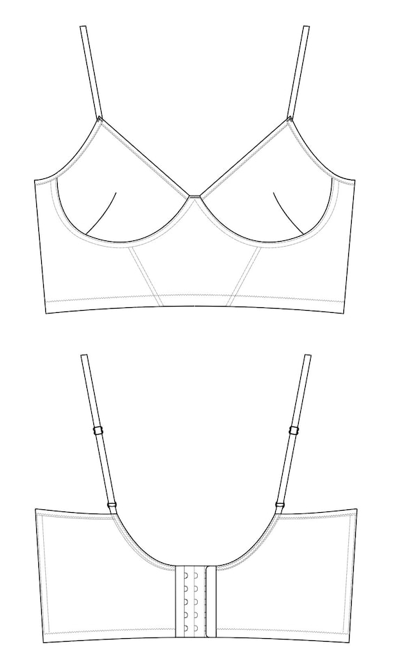 Bralette Thilda PDF Lingerie Pattern, Underwire Free Bra Pattern 