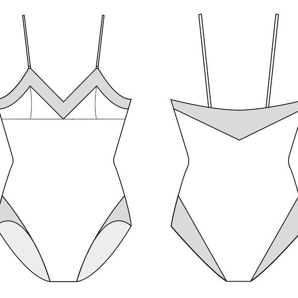 Hibou Bodysuit - Größen 32-56 (Cup AA bis G) - PDF Schnittmuster