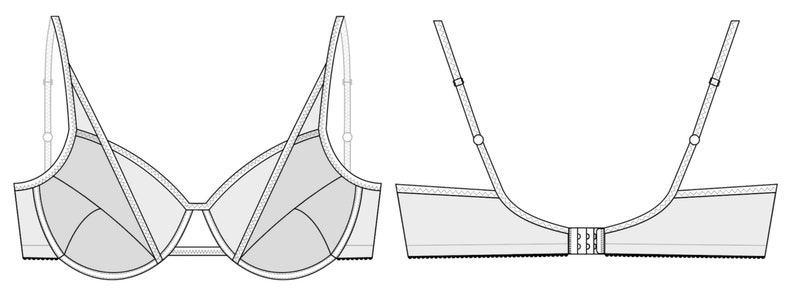 Rafale Bra 32A-48H downloadable PDF Pattern image 1