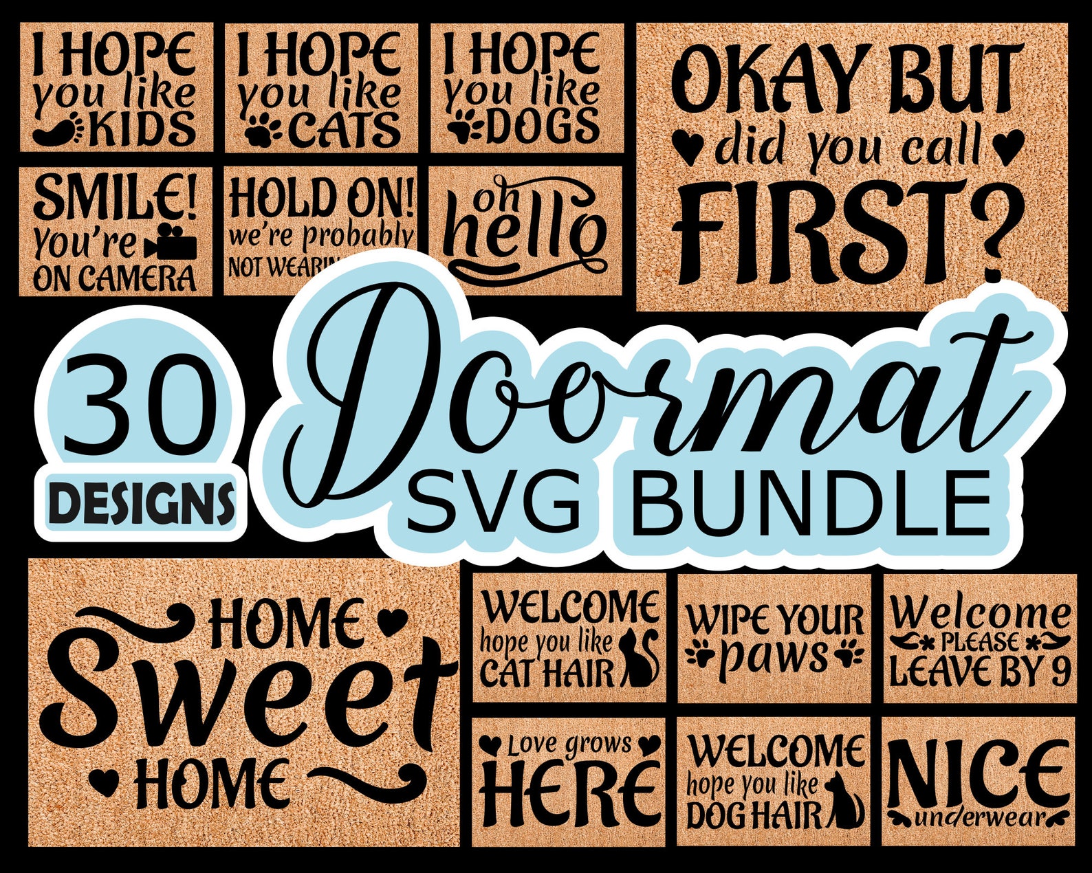 Funny Doormat SVG Bundle Doormat Signs SVG Door Mat Quotes Etsy