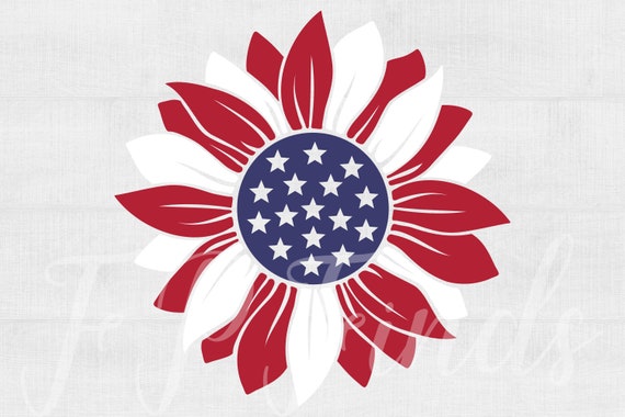 Download Patriotic Sunflower Flag SVG files for Cricut 4th Of July ...