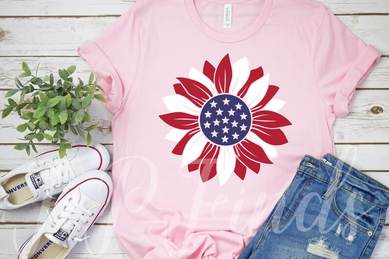 Download Patriotic Sunflower Flag SVG files for Cricut 4th Of July ...