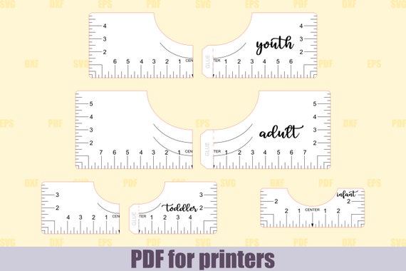 Pack T-shirt Rulers - T-shirt Ruler Guide For Vinyl Alignment - T-shirt  Alignment Tool - T-shirt Ruler Guide For Heat Pressing To Center Fits Baby,  To