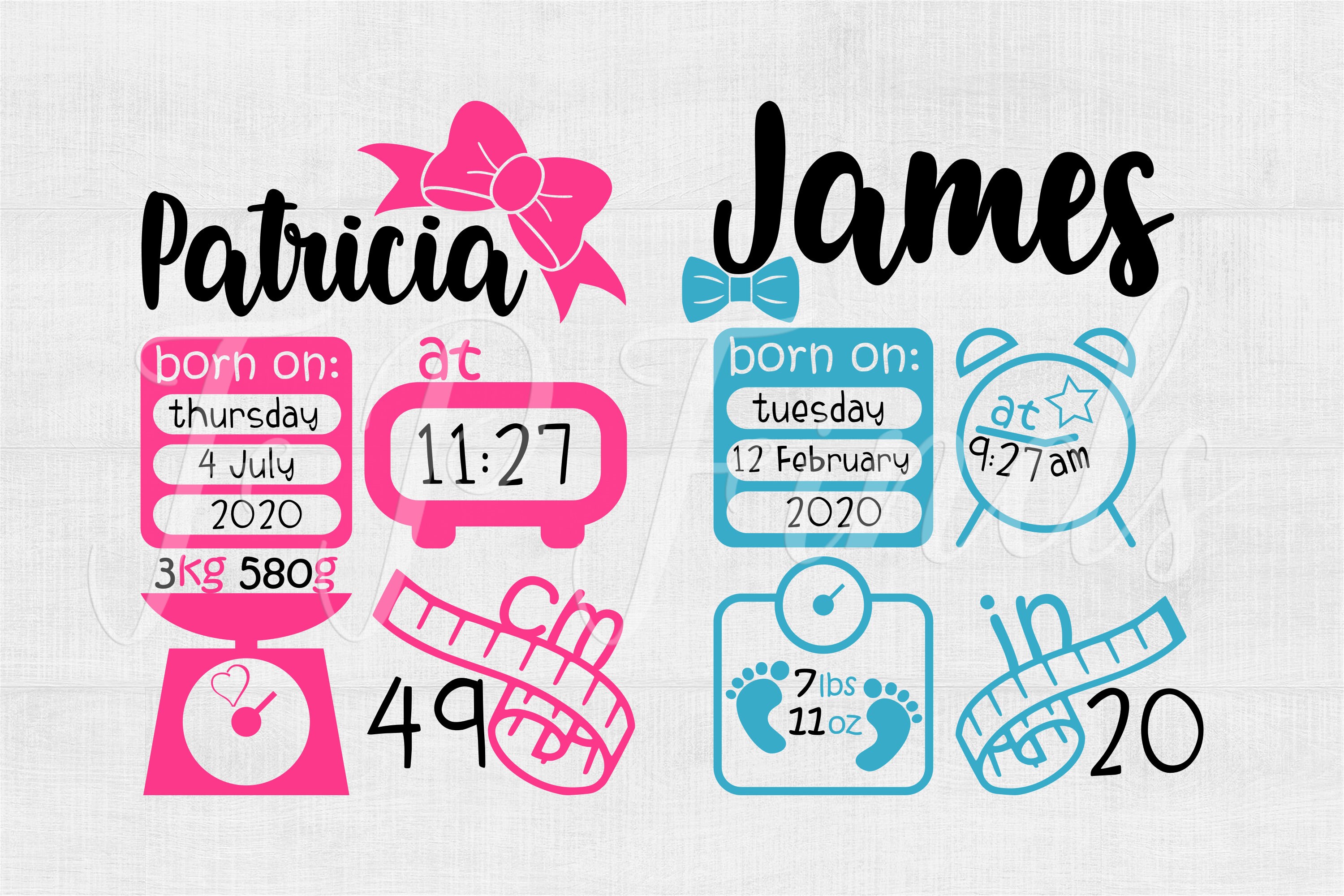 Birth Stats Svg Birth Stats Template Svg Baby Svg Newborn Svg Svg | The