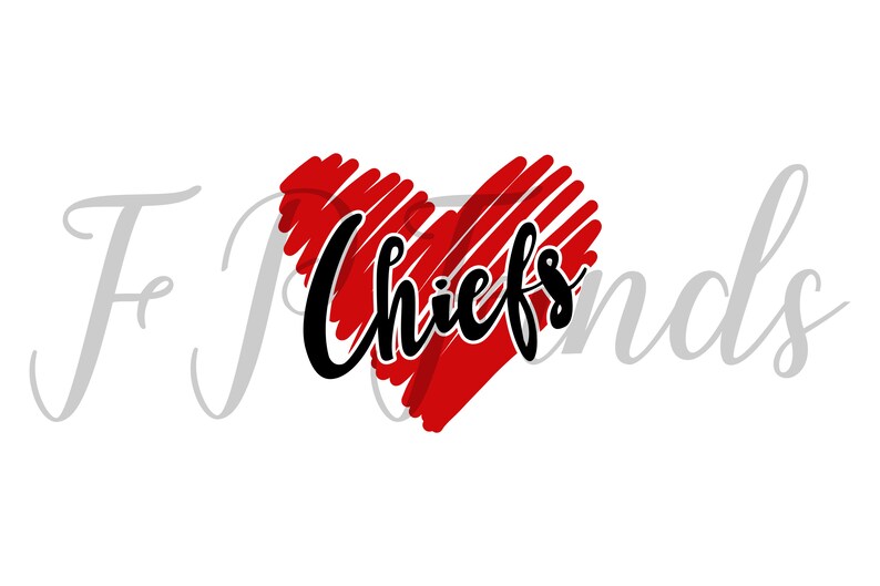 Download Chiefs Heart SVG designs digital download cut files ...