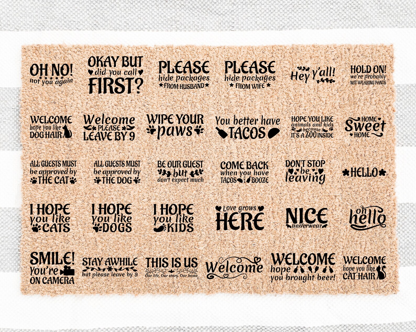 Funny Doormat SVG Bundle Doormat Signs SVG Door Mat Quotes Etsy