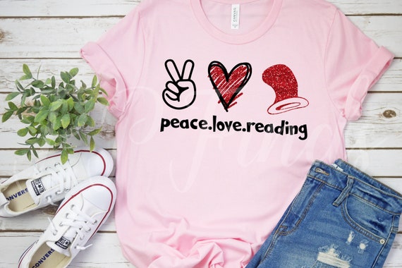 Download Peace Love Reading Svg Designs Digital Download Cut Files Etsy