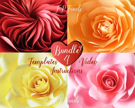 Rose Giant Paper Flower Template