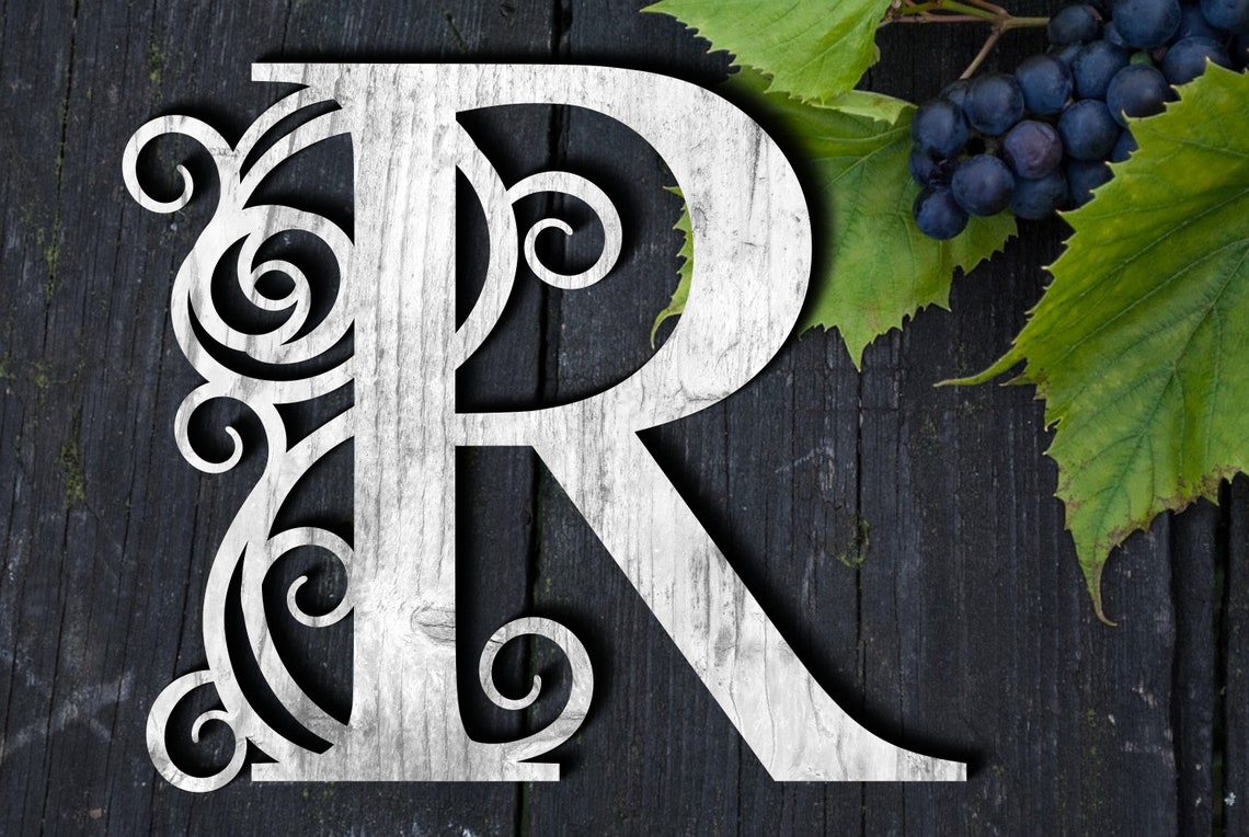 Swirl Letter R Laser Cut File SVG Floral Letter SVG Glowforge - Etsy