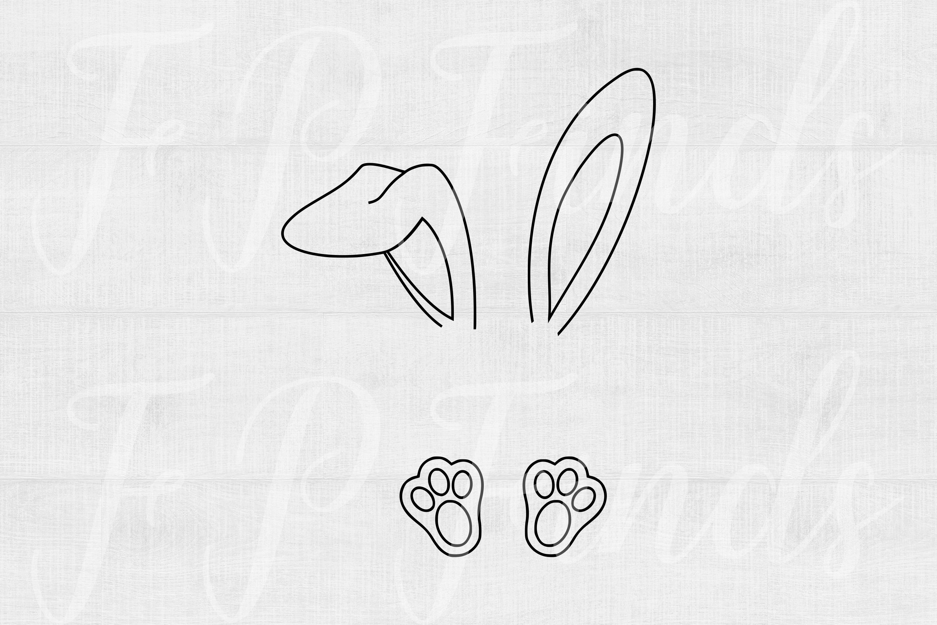 Easter Bunny Ears and Feet SVG Designs Digital Download Cut | Etsy