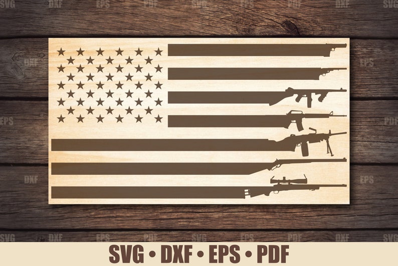 American Flag Gun SVG File designs digital download Etsy