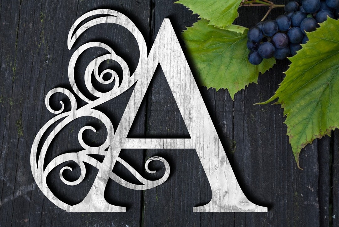 Swirl Letter A Laser Cut File SVG Floral Letter SVG Svg File