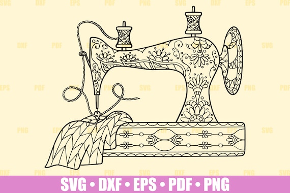 Download Sewing Machine Zentangle Svg Files For Cricut Sewing Svg Cut Etsy