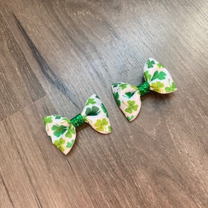 St. Patricks Day Pigtail Hairbows - klein
