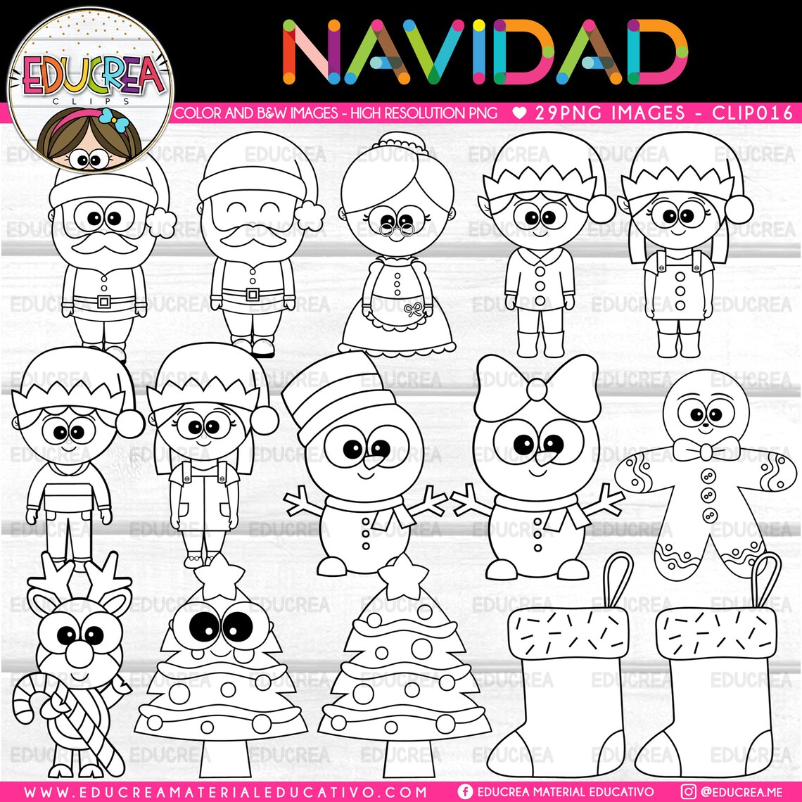 Clipart Christmas 2020 color and black and white HD png | Etsy