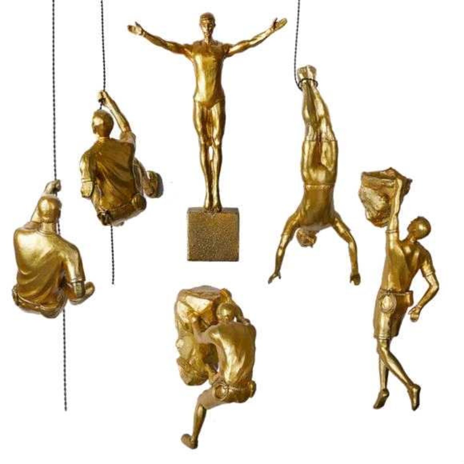 Climbing Man Sculpture Poly Resin Statue Ornament Figurine Wall Hanging