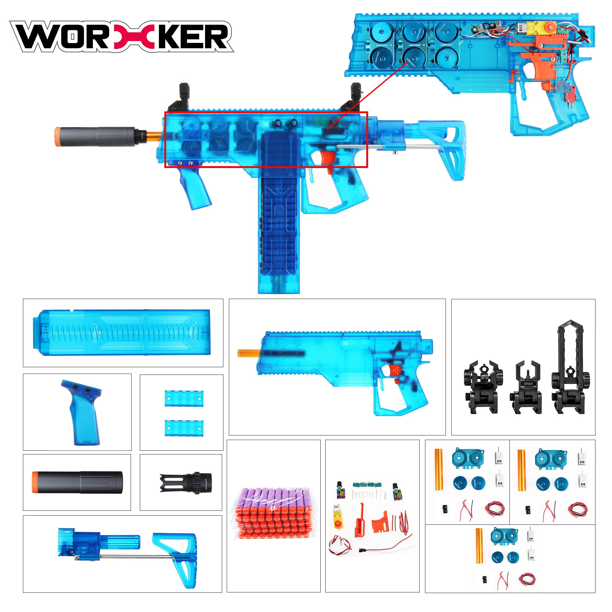Worker Dominator Fullauto Blaster With 6 Flywheelsstyle F Etsy