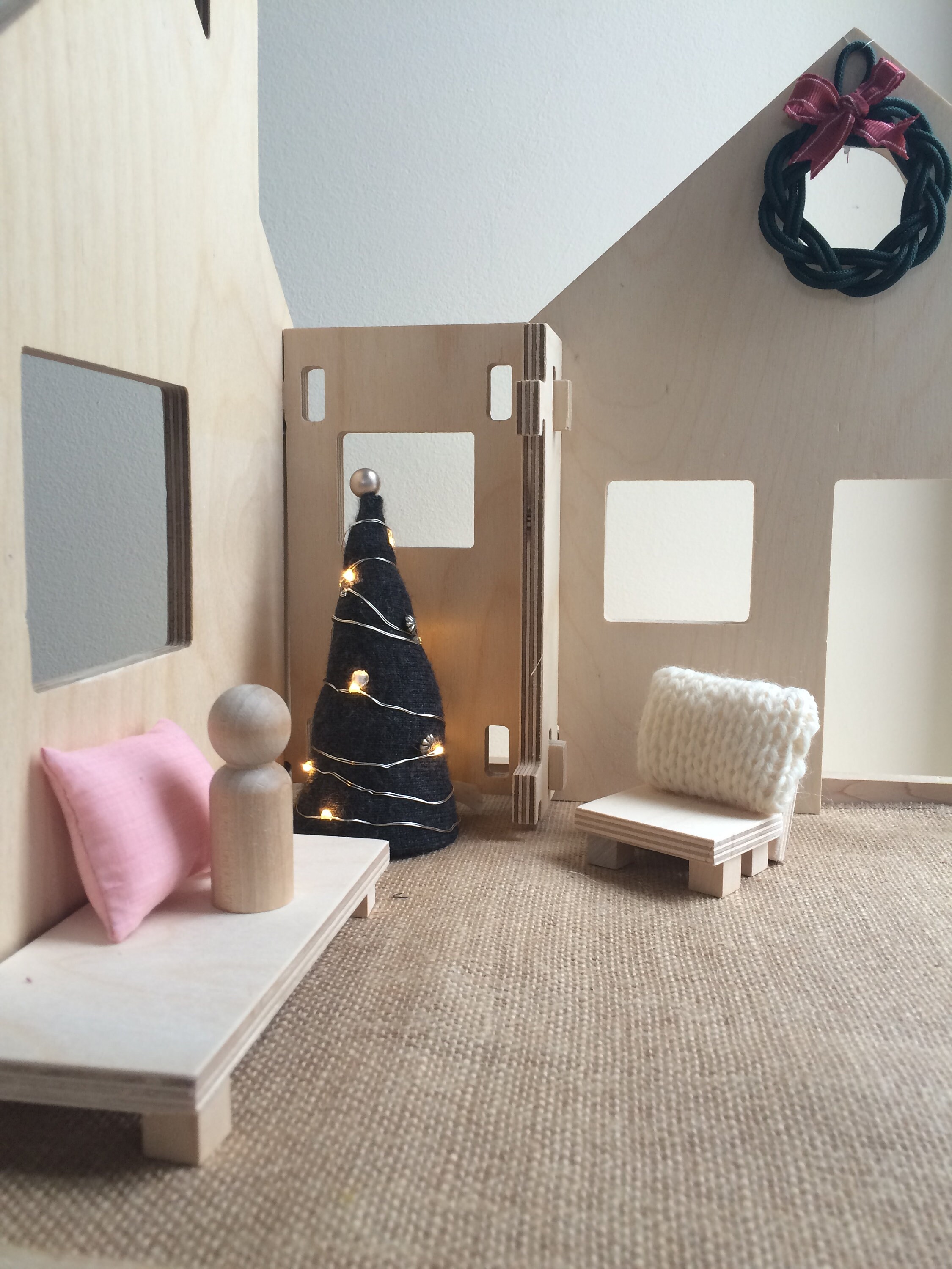 Kit1playhouse Panelswooden Dollhousemodern Dollhouse Modular Dollhousediy Dollhousenatural