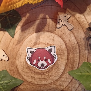 Niedlicher roter Panda Fuchs Aufkleber für Scrapbooking Geschenk Tier Naturliebhaber