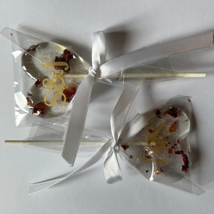 Handmade Lollipops for Wedding Favours, Baby Shower Gifts etc Pack of 10 Sugar Free, Gluten Free, Vegan, natural sweet flavour 画像 3