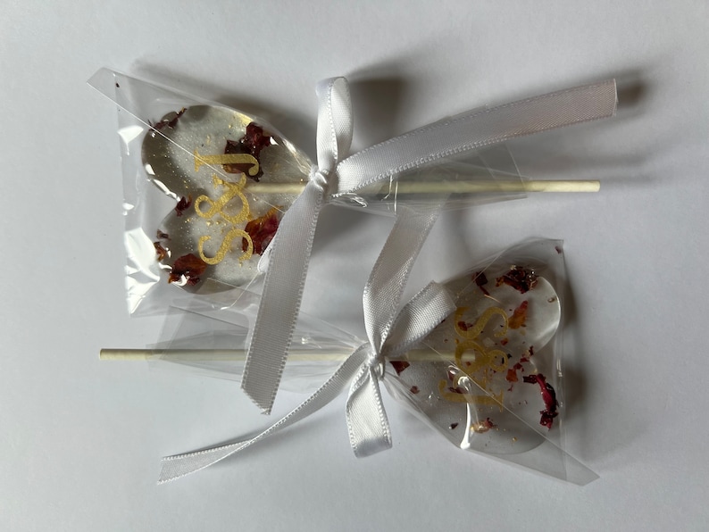 Handmade Lollipops for Wedding Favours, Baby Shower Gifts etc Pack of 10 Sugar Free, Gluten Free, Vegan, natural sweet flavour 画像 3