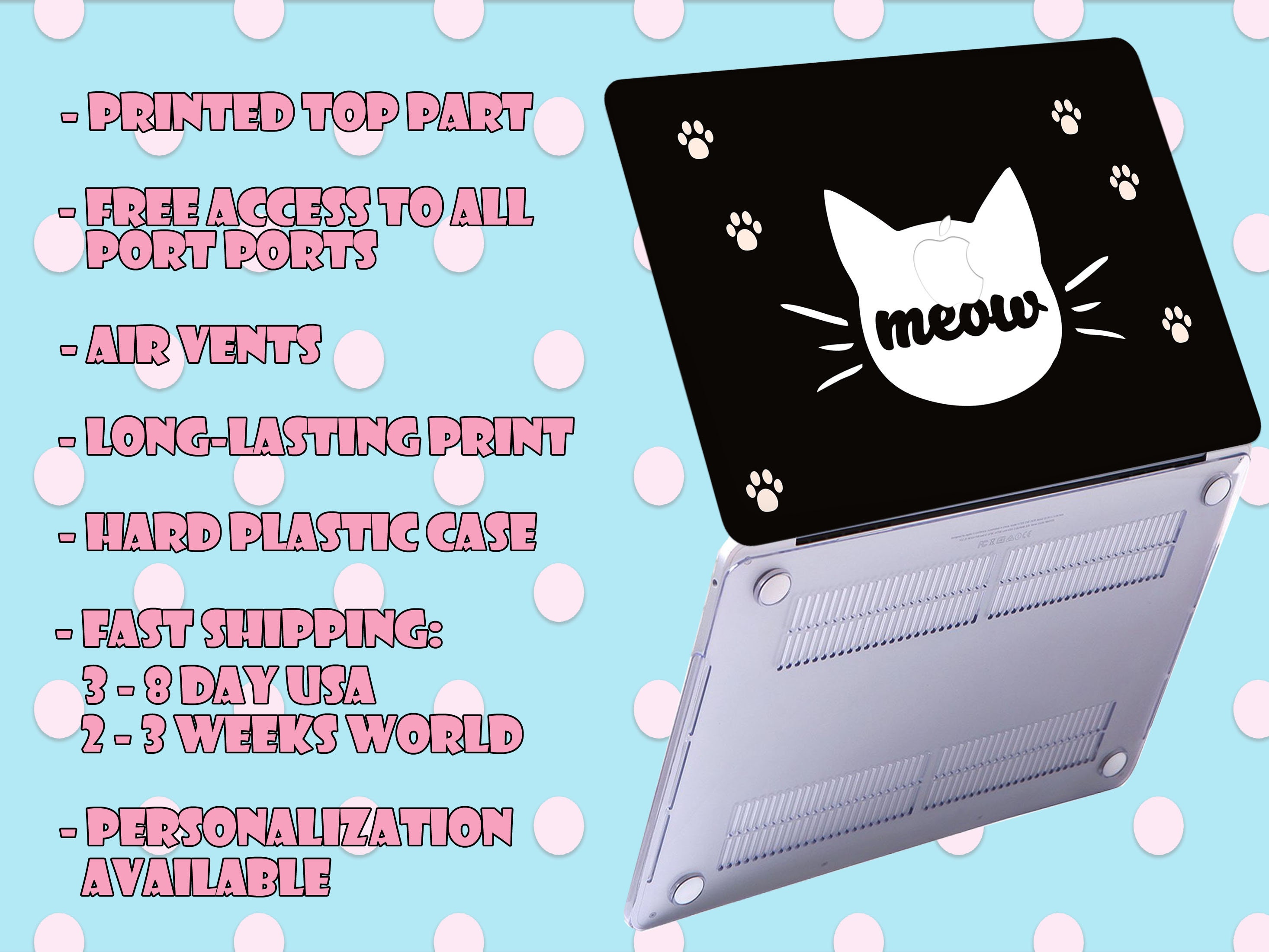 Funny Cat Macbook Pro 13 Case Cute 2020 Macbook Air 13 M1 Case Etsy
