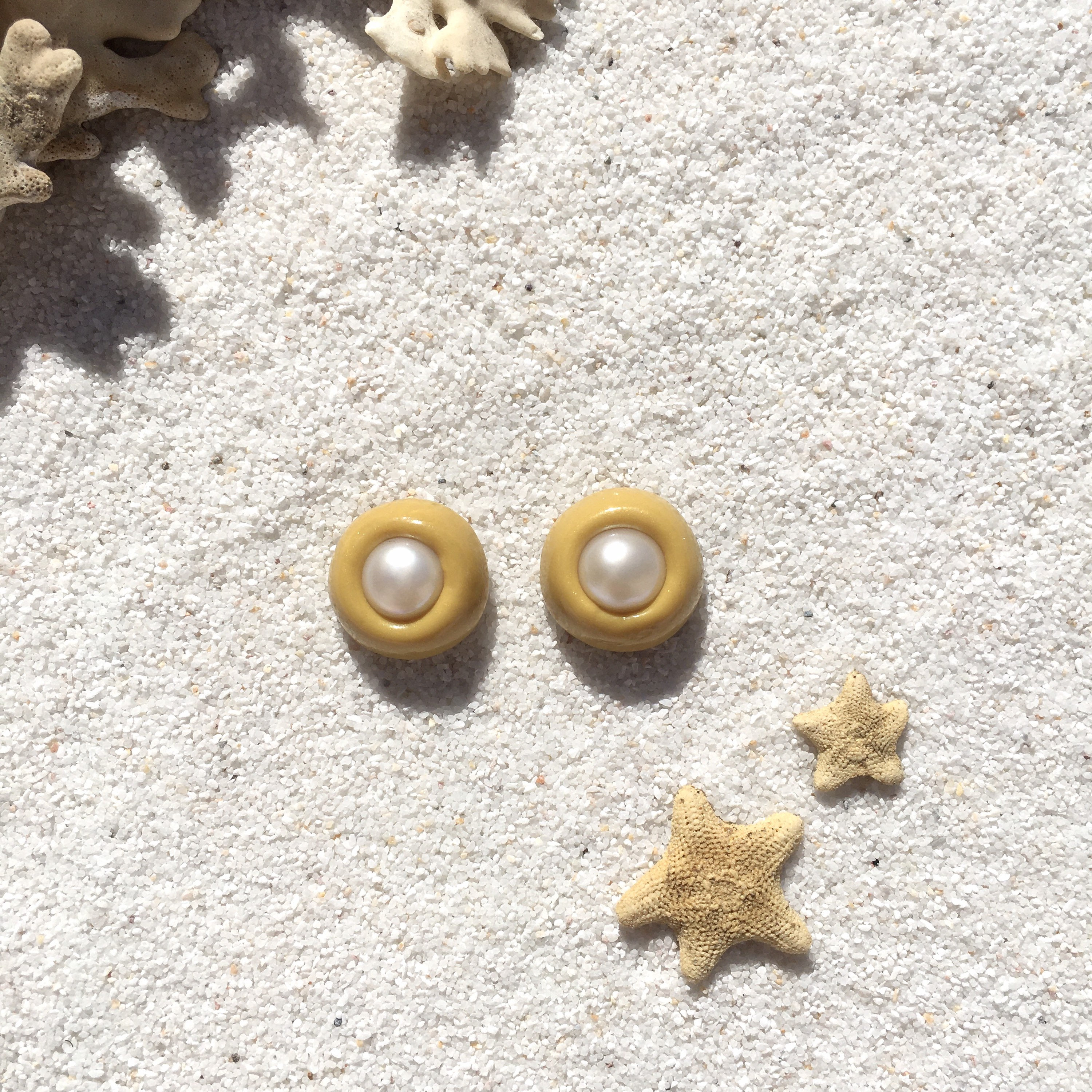 Funky Pearl Stud Earrings Etsy