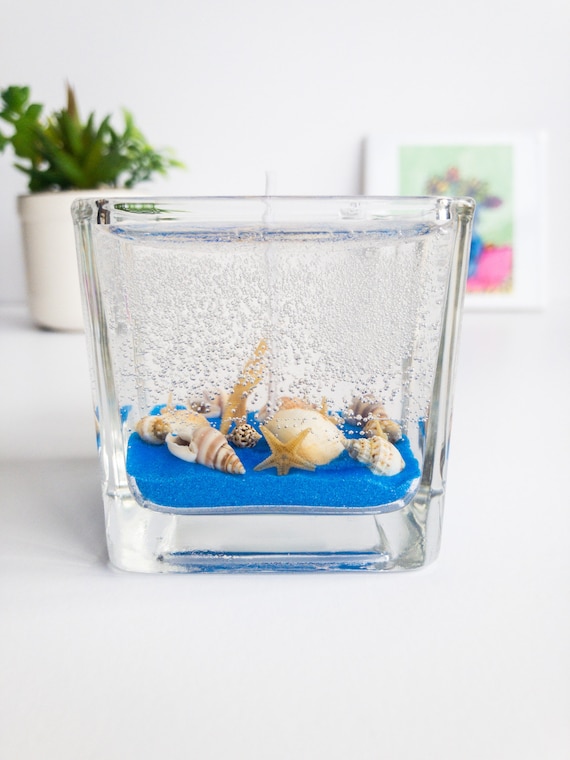 Handmade Gel Candle/mini Jar Candle/jasmin Scent/ Seascape/ocean/sea  Shells/beach -  Denmark