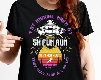 Area 51 5K Fun Run T-Shirt, UFO Graphic Tee