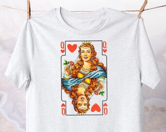 Vintage Queen of Hearts T-Shirt, Casino Poker Tee