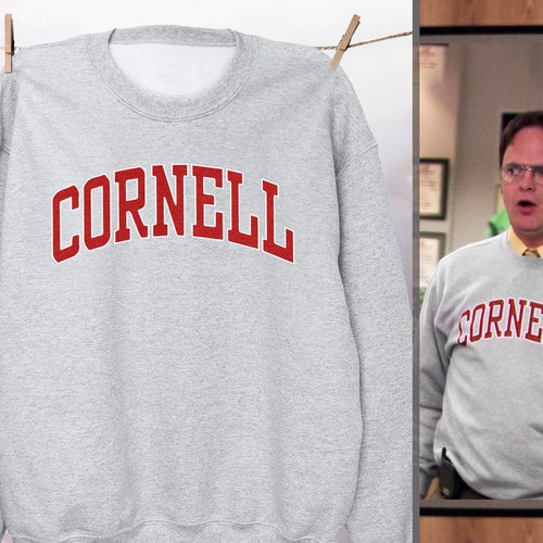 MoonStyleStudio Cornell University Long Sleeve / Office Dwight Cotton Shirt / Andy Bernard Sweater Fan TV Show Pullover / Funny Sitcom Shirt Dunder Mifflin