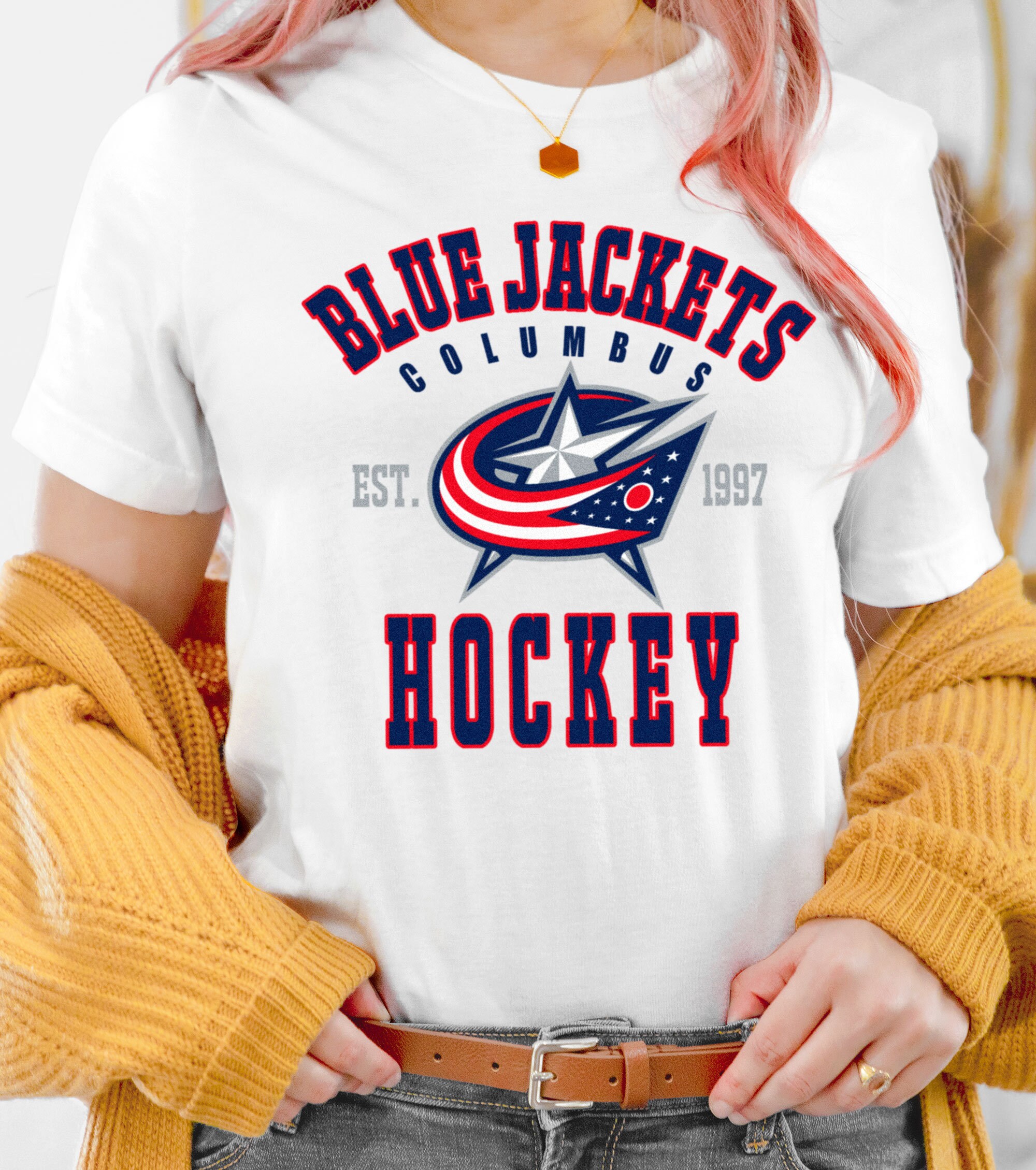 Blue Jackets T-shirt / Ice Hockey Fan Apparel / Vintage Sport