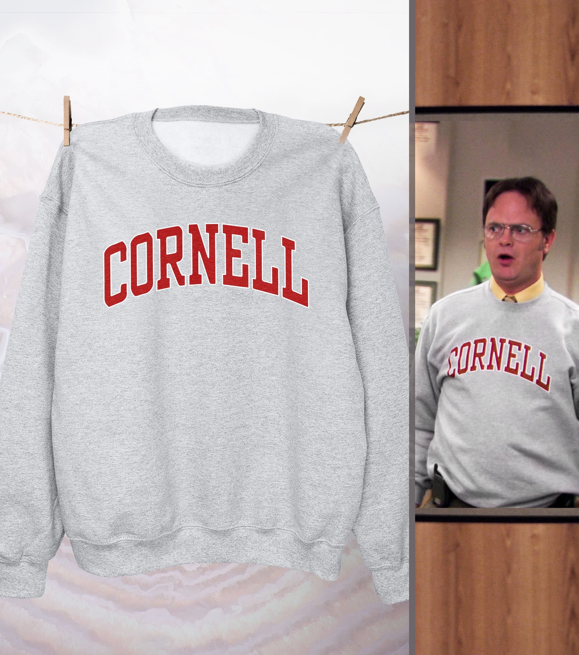 Cornell University Long Sleeve / Office Dwight Cotton Shirt / - Etsy UK