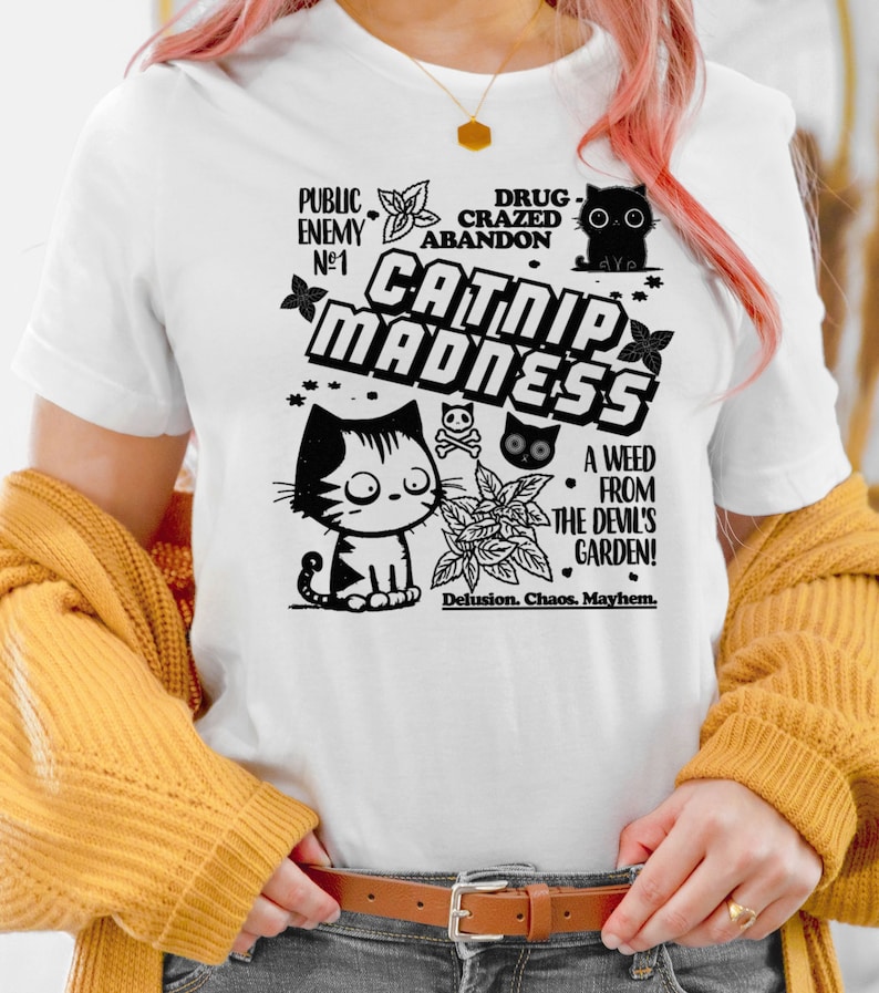 Catnip Madness T-shirt / Funny Weed Apparel / Crazy Kitten - Etsy