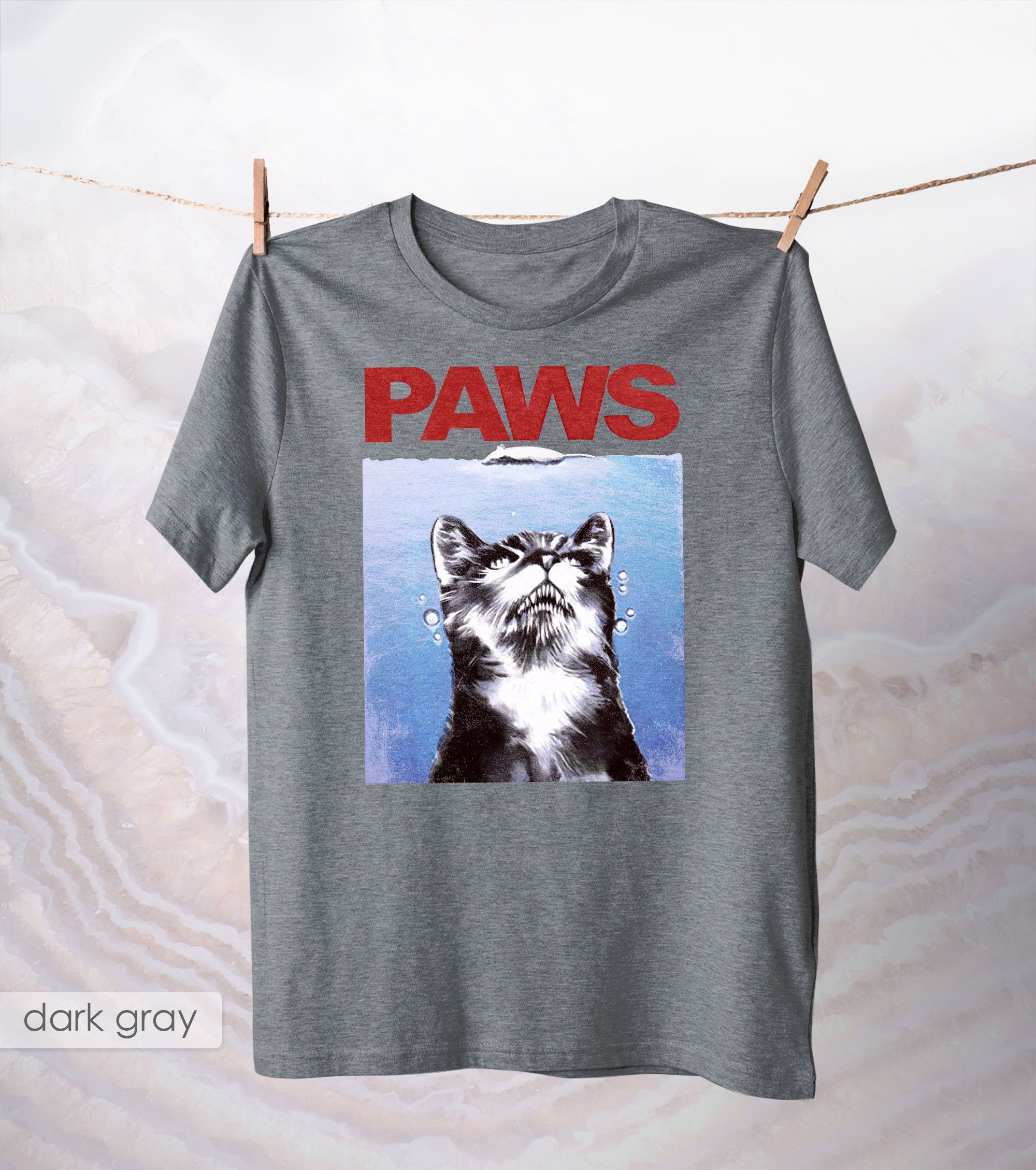 Funny Paws Jaws Cat T-shirt 70s Apparel Tee / Parks Etsy