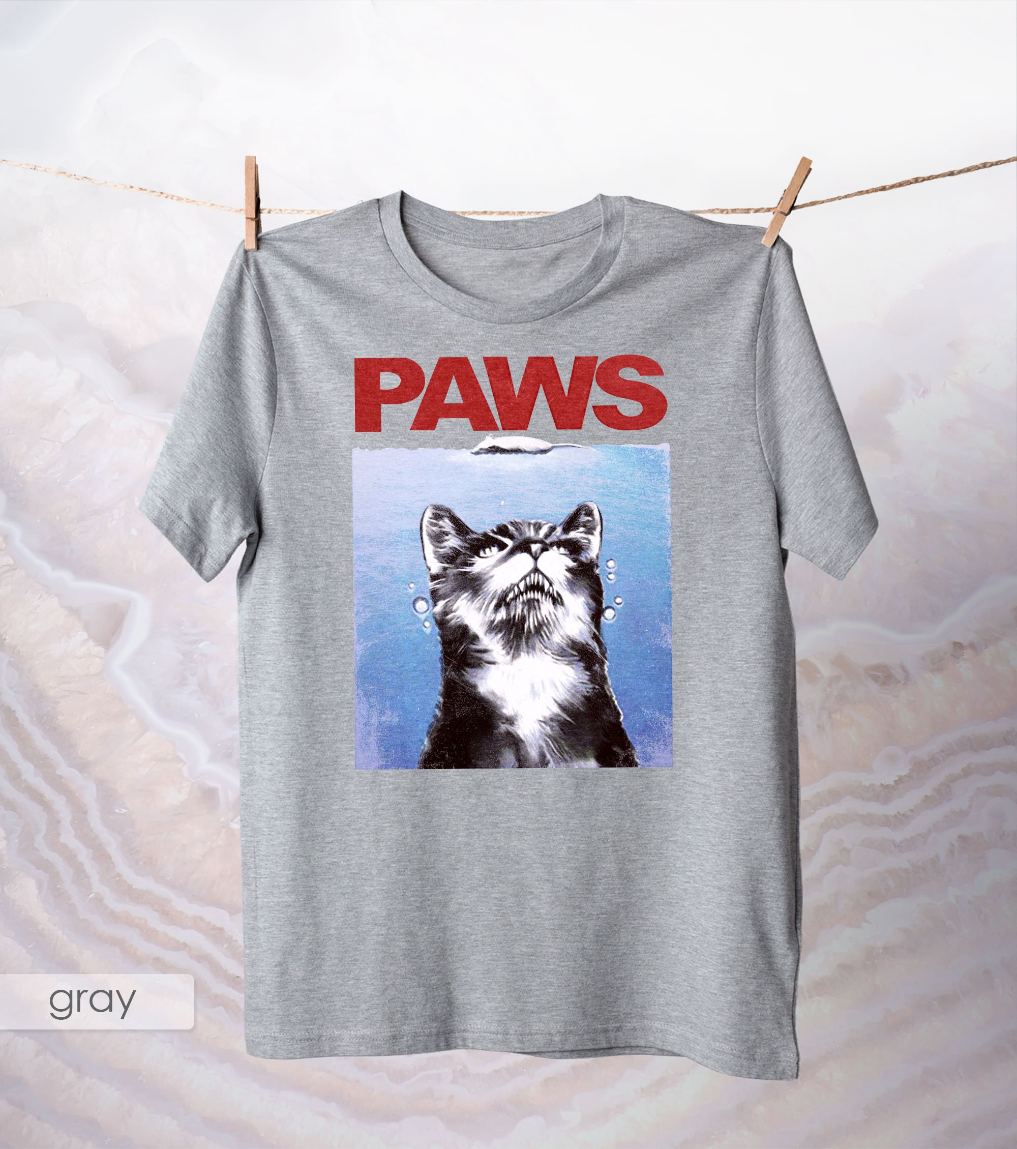 Funny Paws Jaws Cat T-shirt 70s Apparel Tee / Parks Etsy