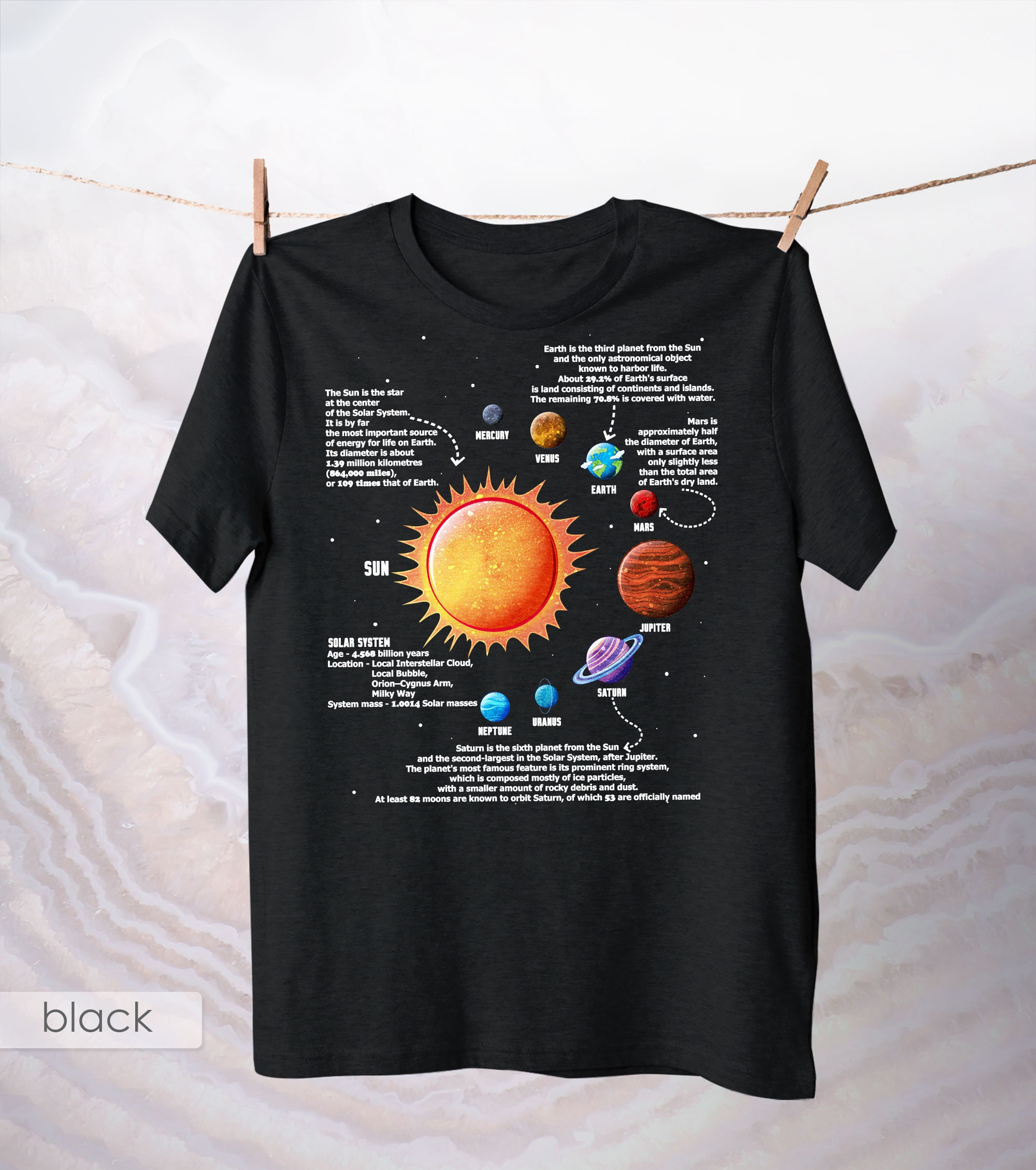 Solar System Planets T-Shirt Sun And The Planets Tee Shirt Solar System Planets T-Shirt Sun And The Planets Tee Shirt