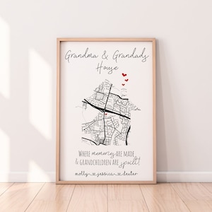 Stampa della casa della nonna e del nonno, regalo per la festa del papà del nonno, regalo per il nonno, regalo per la festa della mamma dai nipoti, regalo personalizzato per i nonni