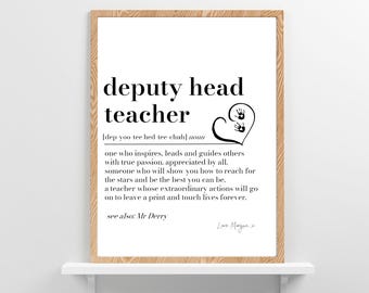 Impression personnalisée de la définition du directeur adjoint : cadeau de fin d'année d'un enfant, école primaire