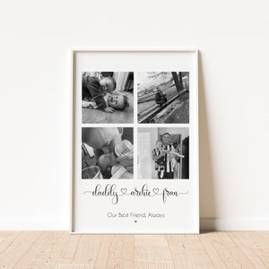Regalo personalizzato con foto per papà, stampa collage di papà realizzata dai bambini, regalo personalizzato per la festa del papà, decorazione da parete per papà, cornice per foto di papà, regalo per papà