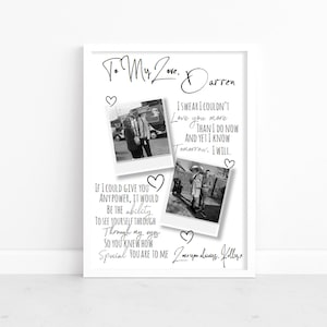 Personalised Picture Collage Memorable Gift for Partner, Gifts for Him, Gifts for Her, Valentines gift for him her, love poem print gift